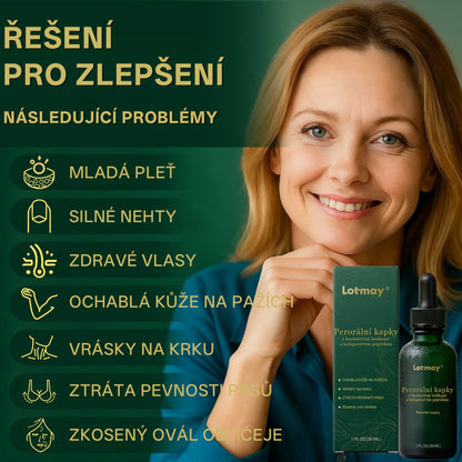 Lotmay® Kapky s kmenovými buňkami a kolagenovými peptidy pro vnitřní použití👩‍⚕️ (Zpevnění a lifting povolené pokožky & redukce tvorby vrásek) 🍀💥💥